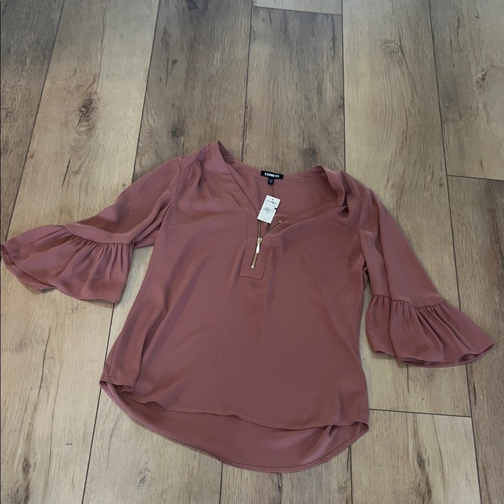 Women's Mauve Bell Sleeve Top